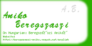 aniko beregszaszi business card